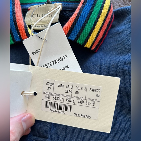*NWT* GUCCI BABY DRESS WITH EMBROIDERY DESIGN AND RAINBOW COLLAR, 12/18 MONTHS - Picture 5 of 9